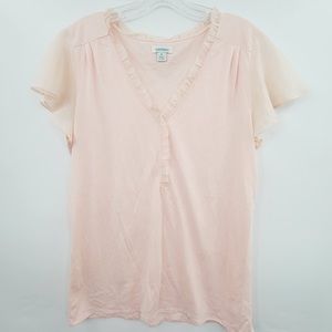 Sundance Peach Frilly Silk Blouse